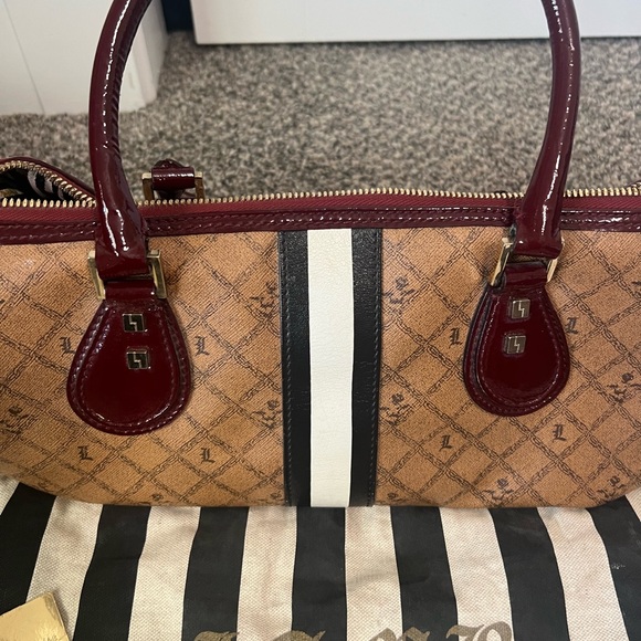 L.A.M.B. Brown and Burgundy Satchel - Picture 1 of 4
